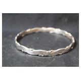 Silver Bangle Bracelet Marked Mexico