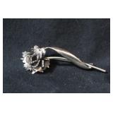 Sterling Vintage Floral Brooch