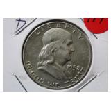 1958-D Franklin Silver Half Dollar
