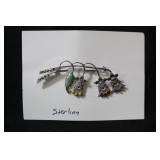 Sterling Vintage Brooch Marcasite and Enamel