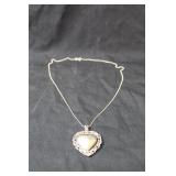 .925 Silver Vintage Spinning Heart Locket Necklace