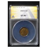 1910-S EF40 Lincoln Wheat Cent