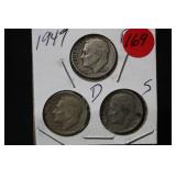 Lot of 3 Silver Dimes
