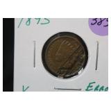 1893 1/3 peeled Indian Head Cent Error