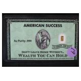 1/4 Grain .999 Gold Bar Certified