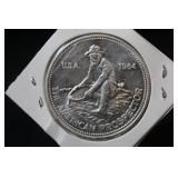 1984 1oz .999 Pure Silver Prospector Round