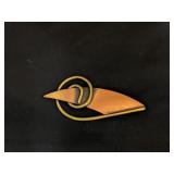 Copper and Brass Artisan Brooch