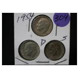 Set of 3 Silver Dimes