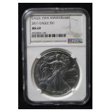 2011 1oz .999 Silver Eagle Certified