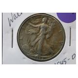 1945-D Walking Liberty Silver Half Dollar