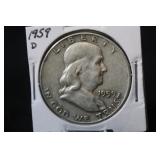 1959-D Franklin Silver Half Dollar