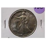 1945 UNC Walking Liberty Silver Half Dollar