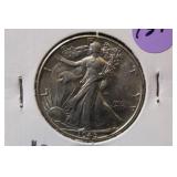 1945 UNC Walking Liberty Silver Half Dollar