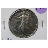 1945 UNC Walking Liberty Silver Half Dollar