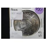 1922 Uncirculated U.S. Silver Peace Dollar