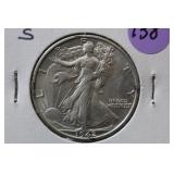 1942-S UNC Walking Liberty Silver Half Dollar