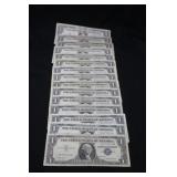 Lot of 15 1957-B Silver Cert