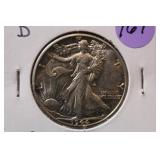 1944-D UNC Walking Liberty Silver Half Dollar