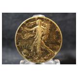 1935 Gold Plated Walking Liberty Silver Half