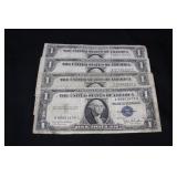 Lot of 4 1935 Silver Certificate 1-D 2-E 1-F