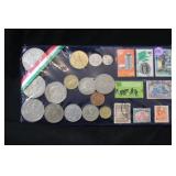 Foreign Coin Mint set Coins and Stamps