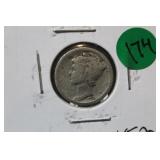 1920-D Silver Mercury Dime
