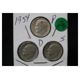 1954 PDS Roosevelt Dimes