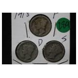 1918 PDS Mercury Dimes
