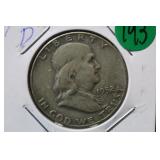 1952-D Silver Franklin Half-Dollar