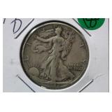 1942-D Silver Walking Liberty Half Dollar