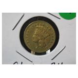 1861 $3 Pre-33 Gold Indian Princess Coin
