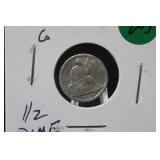 1837 Silver Seated Liberty Half Dime