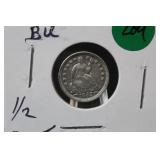1853 Silver Seated Liberty Half Dime