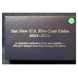 Ten New U.S. Five Cent Coins 2004-2006