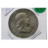 1958-D Silver Franklin Half-Dollar
