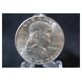 1954-D Uncirculated Franklin Silver Half Dollar
