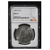 1884-O MS63 Morgan Silver Dollar Certified