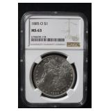 1885-O MS63 Morgan Silver Dollar