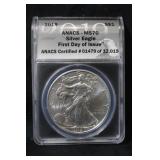 2019 MS70 1oz .999 Pure Silver Eagle Certified