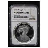 2018-W Certified 1oz .999 Silver Eagle Ultra CAM