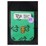 1/2 Gram .999 Fine Gold Bar Made in USA