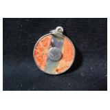 .925 Silver "Sandy Baker" Abalone & Coral Charm