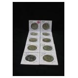 Lot of 10 1964 Kennedy Silver Half Dollars