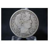 1910-S Barber Silver Half Dollar