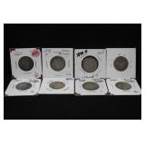 Lot of 8 Mixed Date Barber Silver Quarter