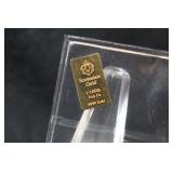 1/100thoz .999 Pure Gold Scottsdale Mint Bar