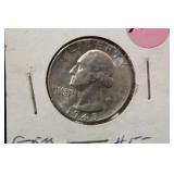1945 Uncirculated Washington Silver Quarter