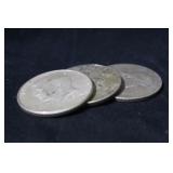 Lot of 3 90% Silver U.S. Half Dollars