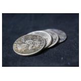 Lot of 4 Silver Quarters including Love Token