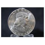1952-D Uncirculated Franklin Silver Half Dollar